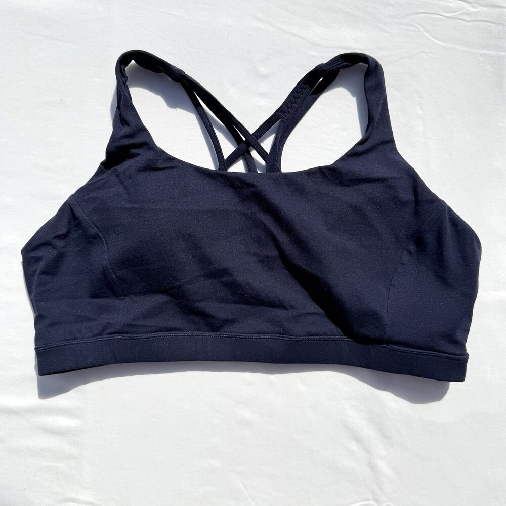Quince Strappy Sports Bra Womens XL Navy Blue Removable Padding